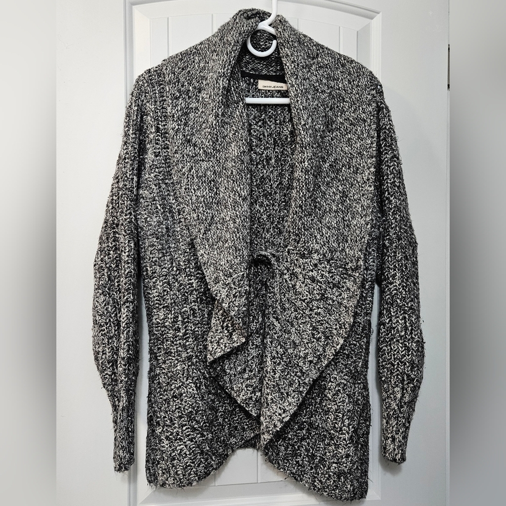 DKNY Jeans Gray/Black Knit Women's Cardigan Plus Size 14/16